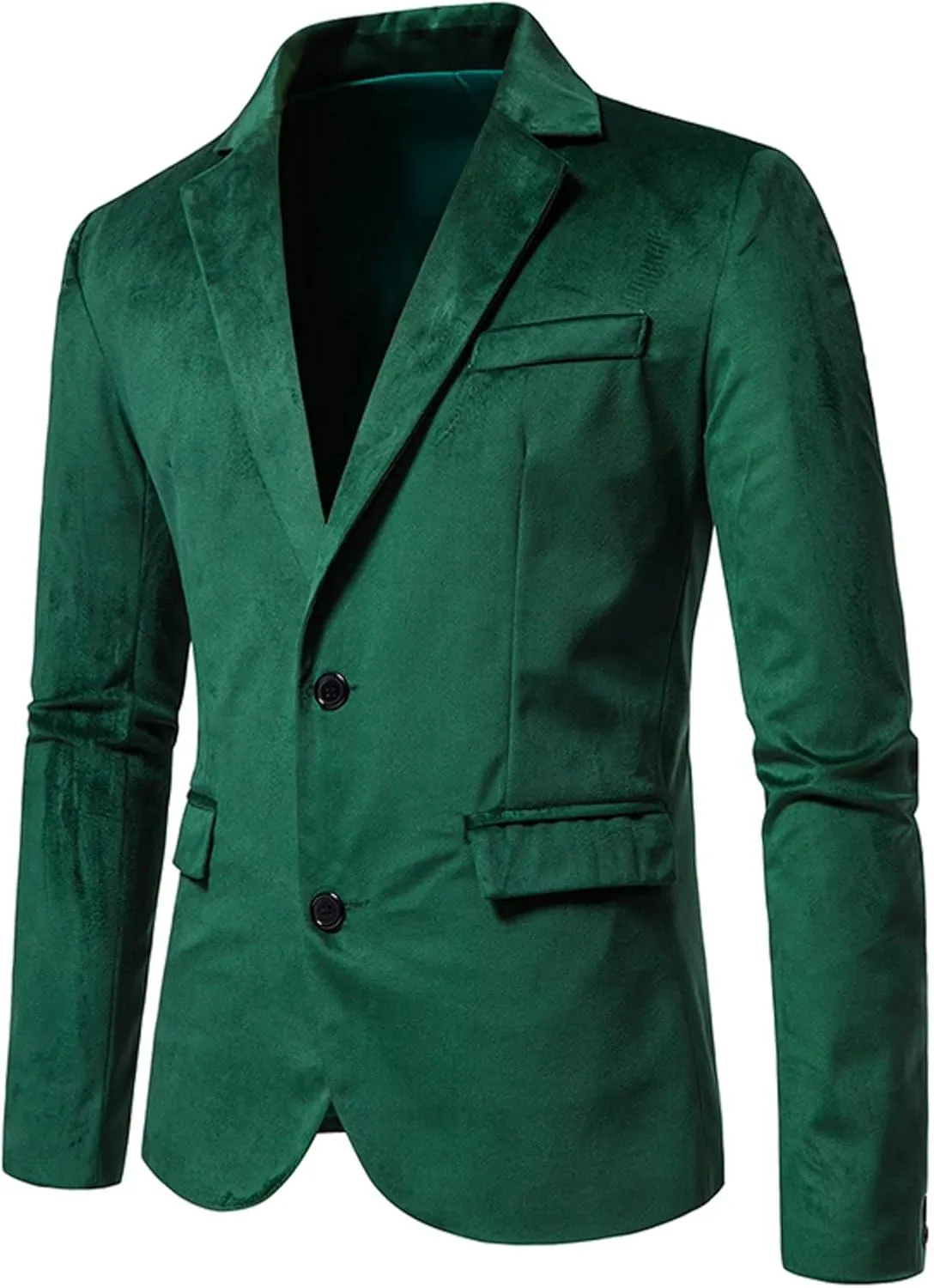 Men's Velvet Blazer Notched Lapel Two Button Slim Fit Velour Vintage Tuxedo Jacket for Prom Wedding Party Dinner