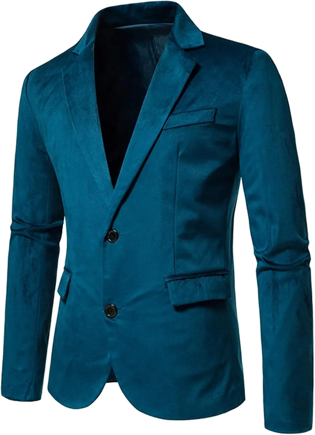 Men's Velvet Blazer Notched Lapel Two Button Slim Fit Velour Vintage Tuxedo Jacket for Prom Wedding Party Dinner