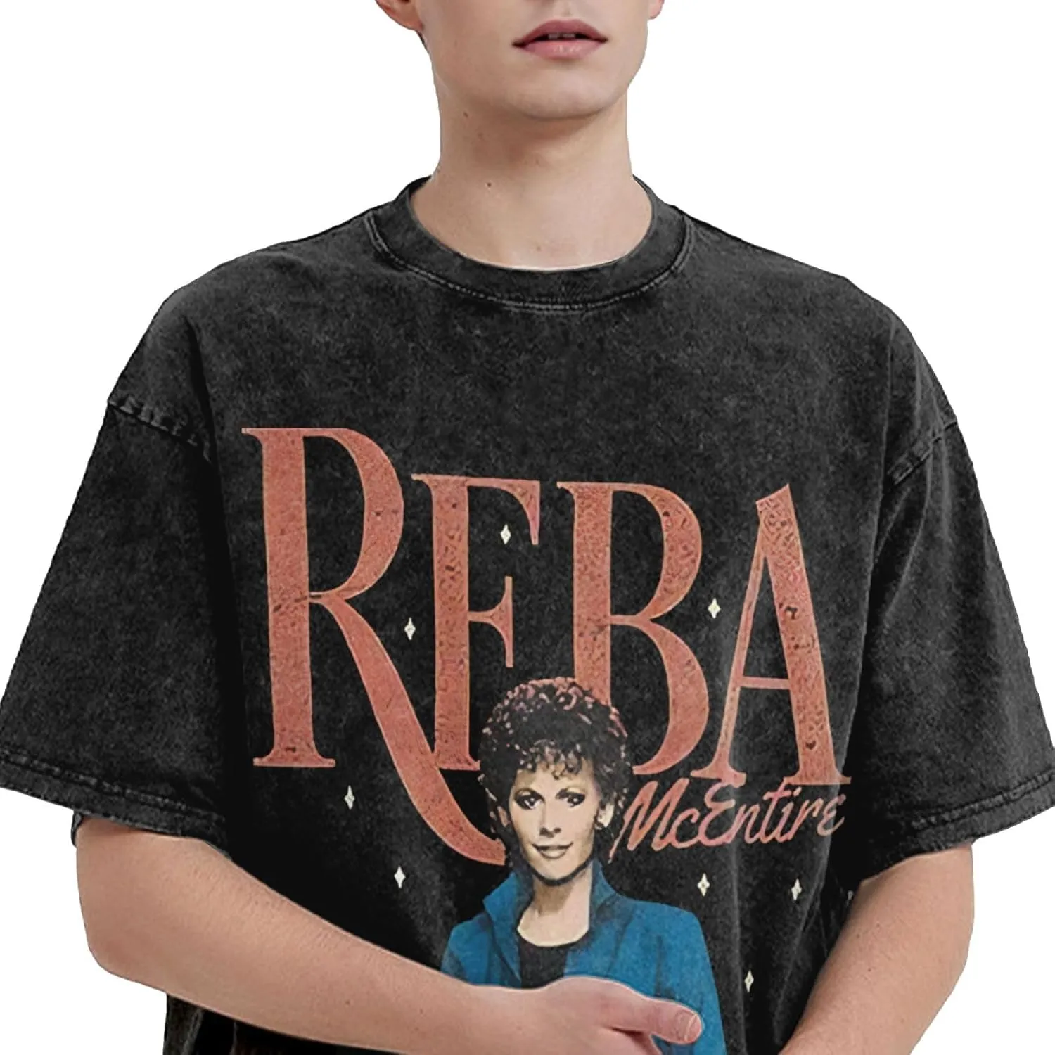 Men's Vintage Oversized Drop Shoulder Fashion T Shirts Loose Wash Solid Tee Tops
