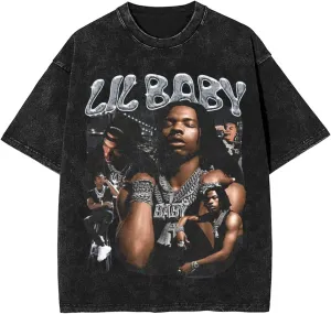 Men's Vintage Oversized Drop Shoulder Funny T-Shirts Loose Wash Solid Tees Top