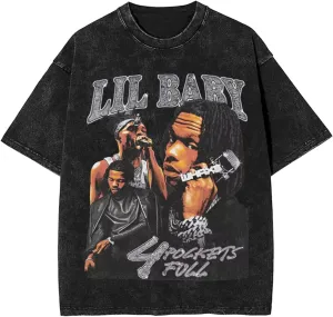 Men's Vintage Oversized Drop Shoulder Funny T-Shirts Loose Wash Solid Tees Top