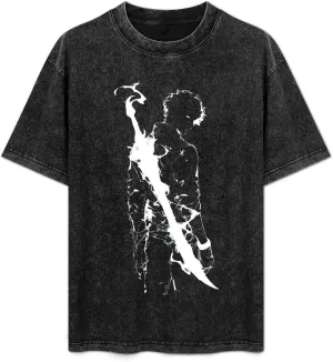 Men's Vintage Oversized Drop Shoulder Short Sleeve Funny T-Shirts Loose Tops