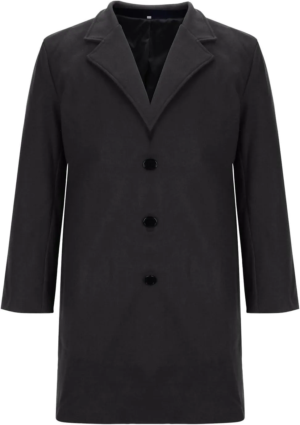 Men's Wool Blend Long Pea Coat Single Breasted Slim Fit Trench Coats Winter Fashion Casual Overcoat Jackets