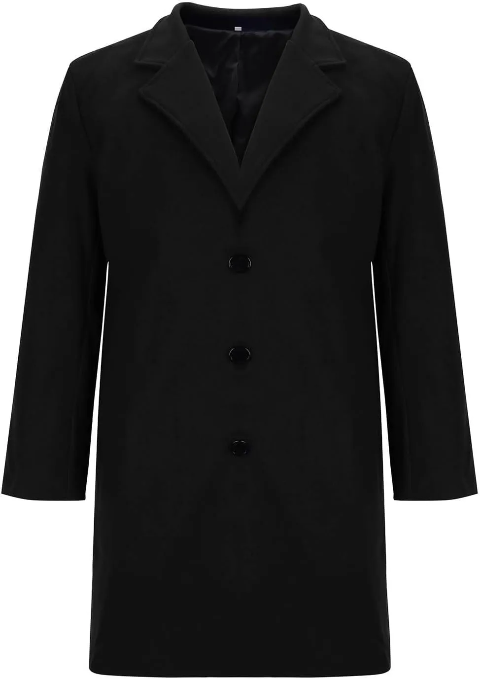 Men's Wool Blend Long Pea Coat Single Breasted Slim Fit Trench Coats Winter Fashion Casual Overcoat Jackets