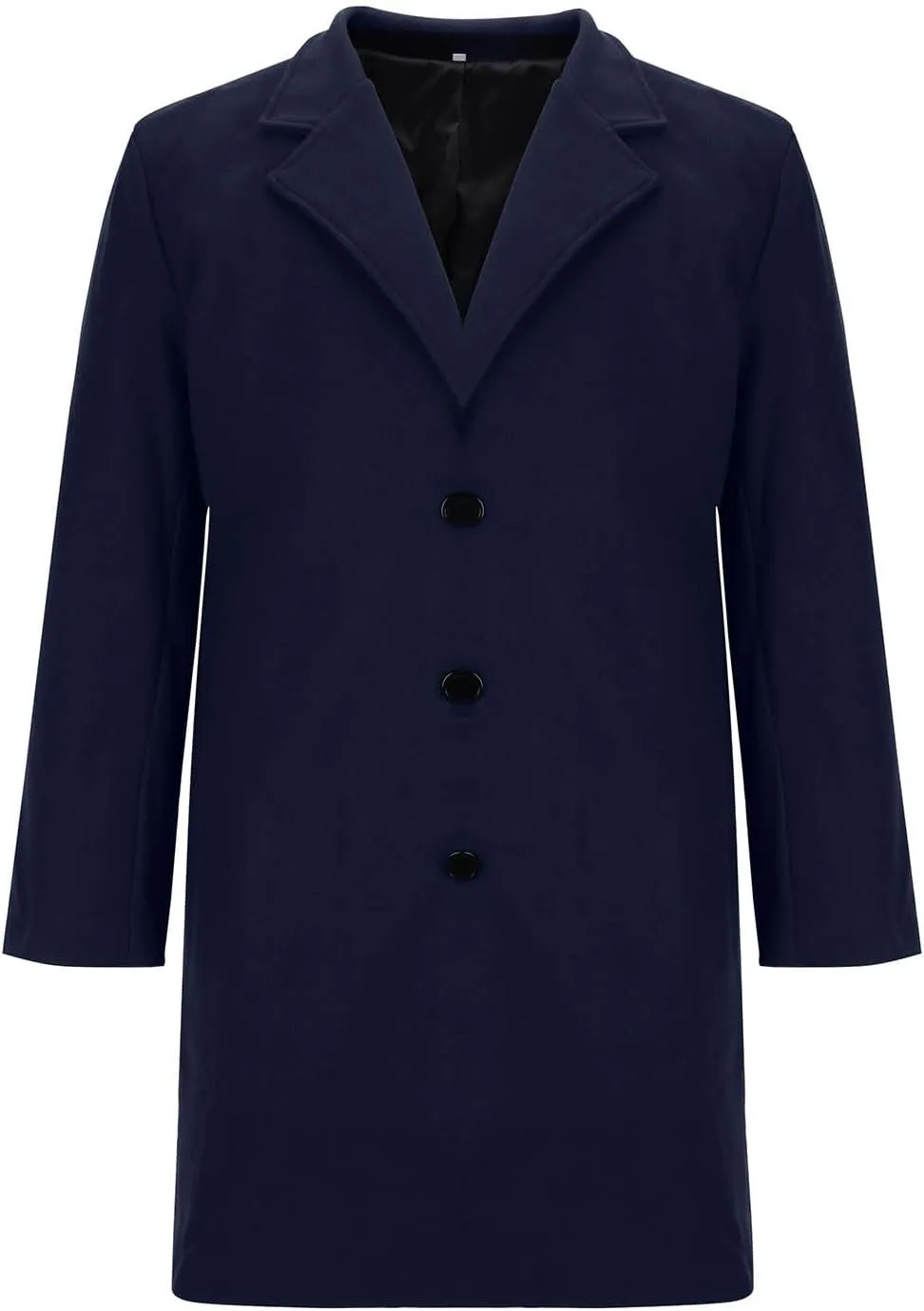 Men's Wool Blend Long Pea Coat Single Breasted Slim Fit Trench Coats Winter Fashion Casual Overcoat Jackets