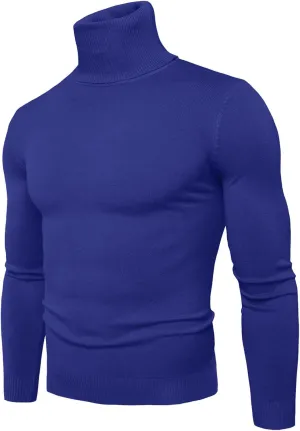 Muyise Men's Slim Fit Basic Turtleneck T Shirts Casual Knitted Pullover Sweaters Lightweight Thermal Soft Basic Shirt