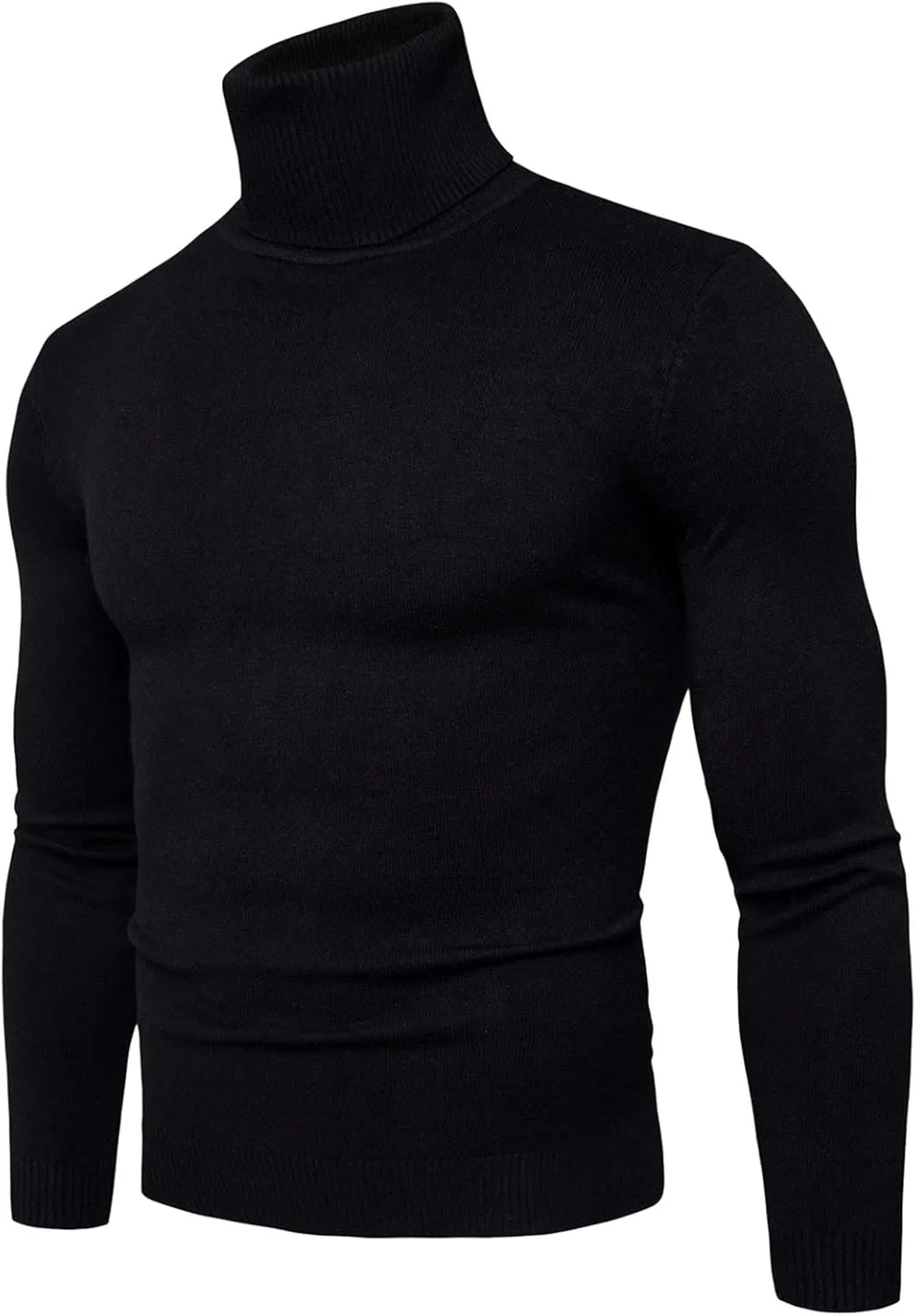 Muyise Men's Slim Fit Basic Turtleneck T Shirts Casual Knitted Pullover Sweaters Lightweight Thermal Soft Basic Shirt