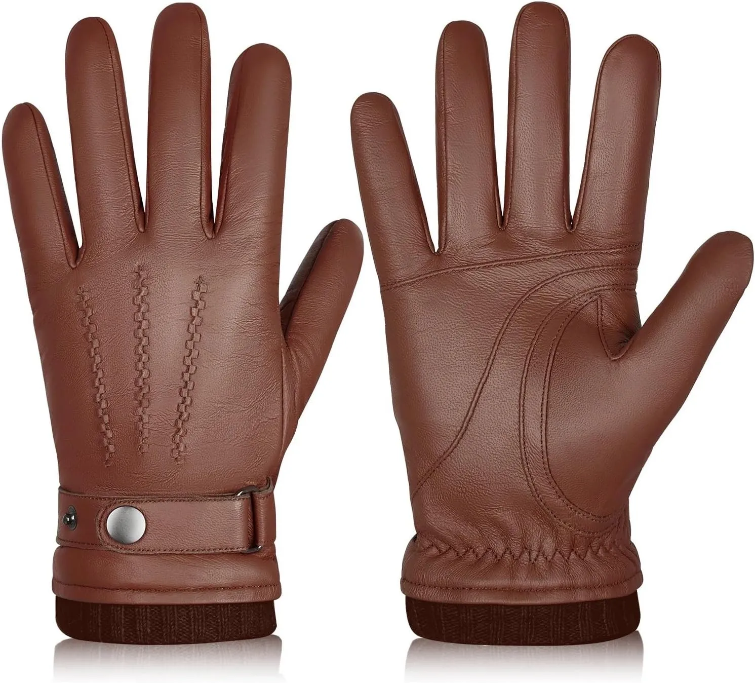 New Men's Sheepskin Gloves Full Finger Touch Screen Gloves Winter Warm Fashion Business Multiple Size Options