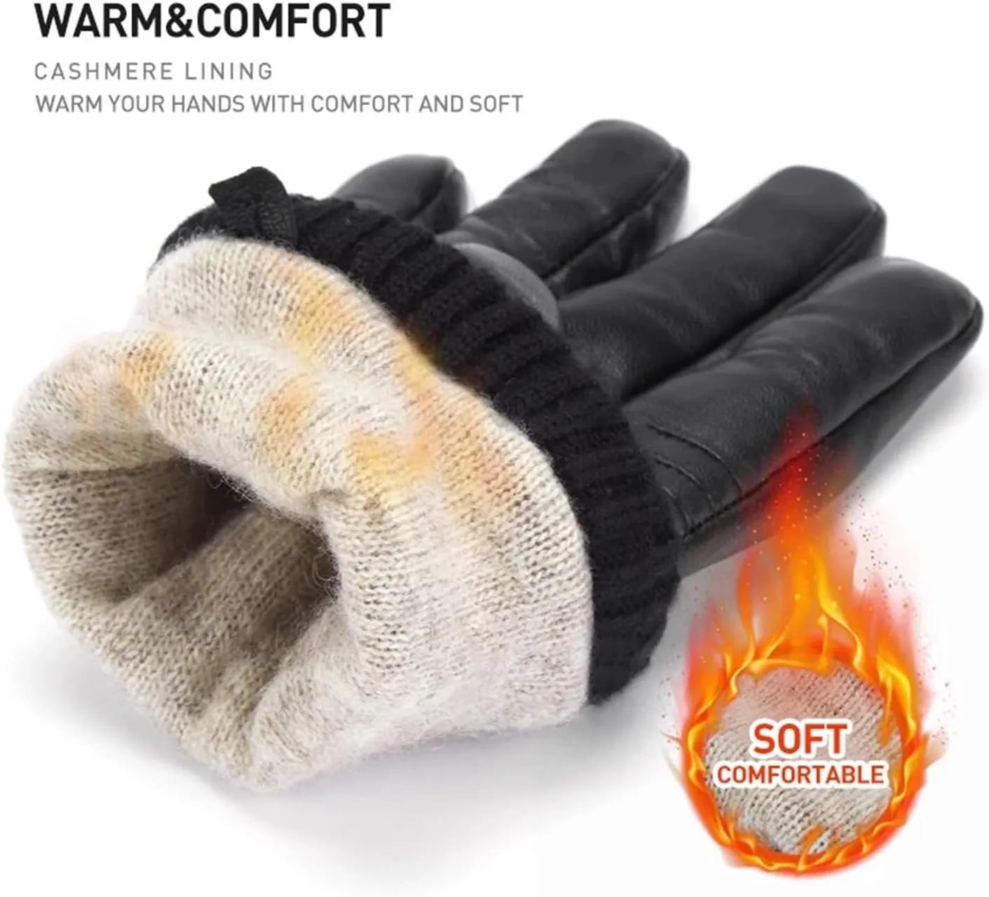 New Men's Sheepskin Gloves Full Finger Touch Screen Gloves Winter Warm Fashion Business Multiple Size Options