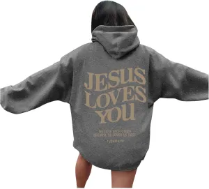Oversized Hoodie for Women Thankful Grateful Blessed Letter Printede Hooded Hoodies Causal Sweatshirts with Pocket Pullover