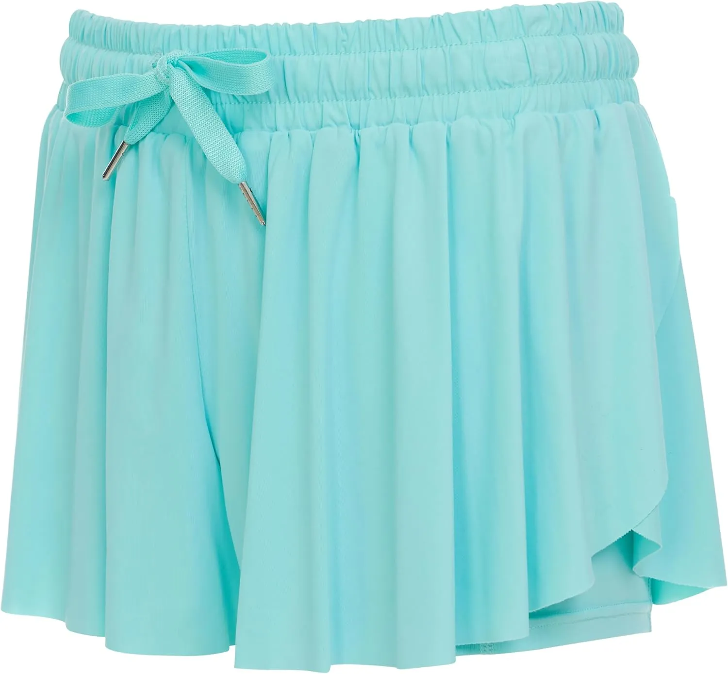 Pink Angel Butterfly Girls’ Flowy Athletic Shorts with Phone Pocket Double Layered Design School, Camp, and Active Play