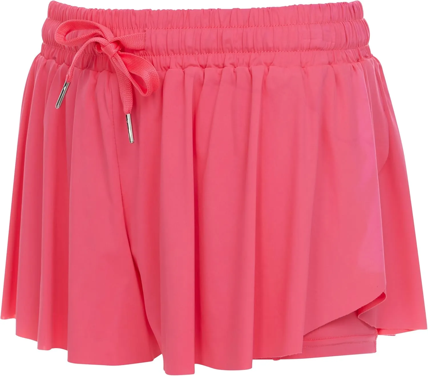 Pink Angel Butterfly Girls’ Flowy Athletic Shorts with Phone Pocket Double Layered Design School, Camp, and Active Play