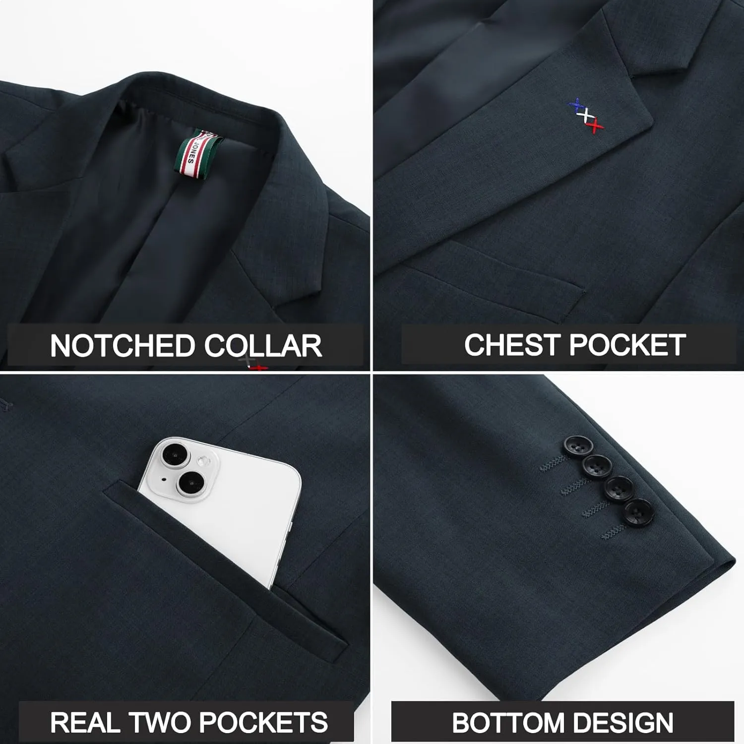 PJ PAUL JONES Mens Blazers Sport Coats Casual Lightweight Two Button Business Suit Jackets