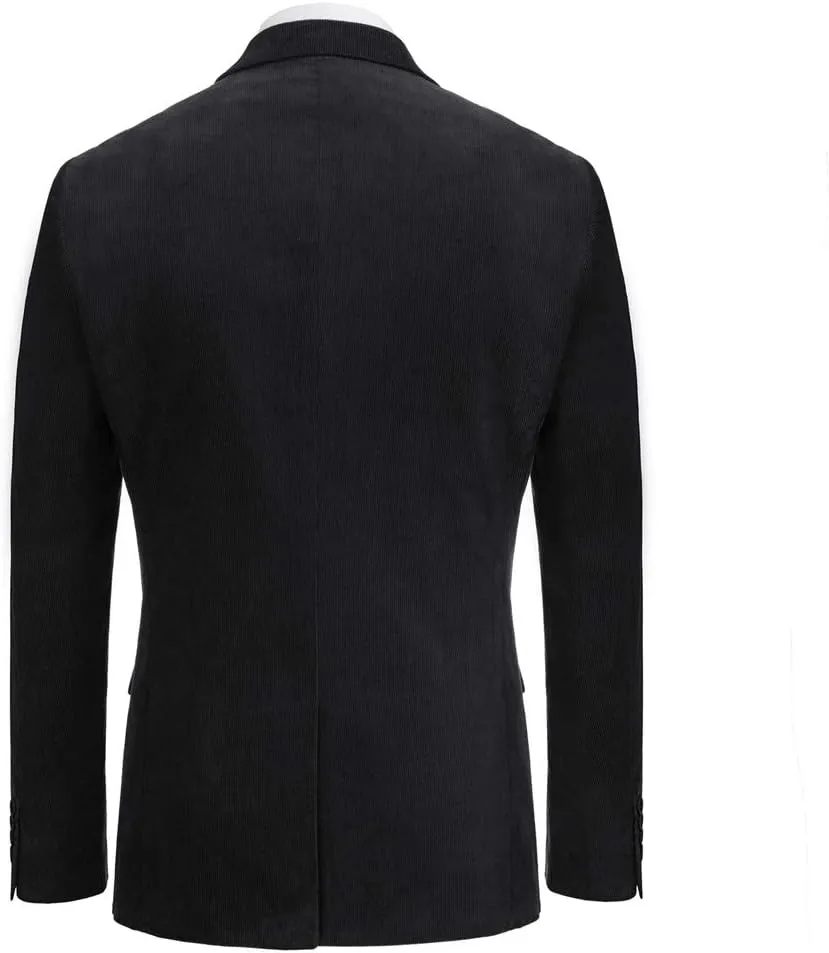 PJ PAUL JONES Mens Corduroy Blazer Jackets Slim Fit Two Button Casual Sports Coat
