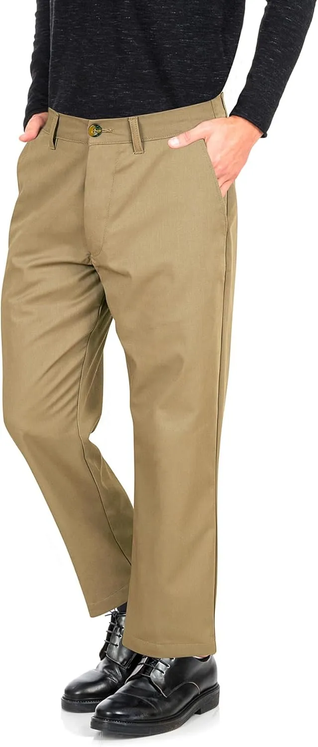 ROYALE LINENS Men's Classic-Fit Wrinkle-Resistant Flat-Front Chino Pant