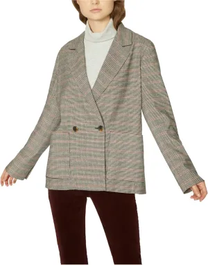Sanctuary Womens Heritage Plaid Oversized Boyfriend Blazer Red XL
