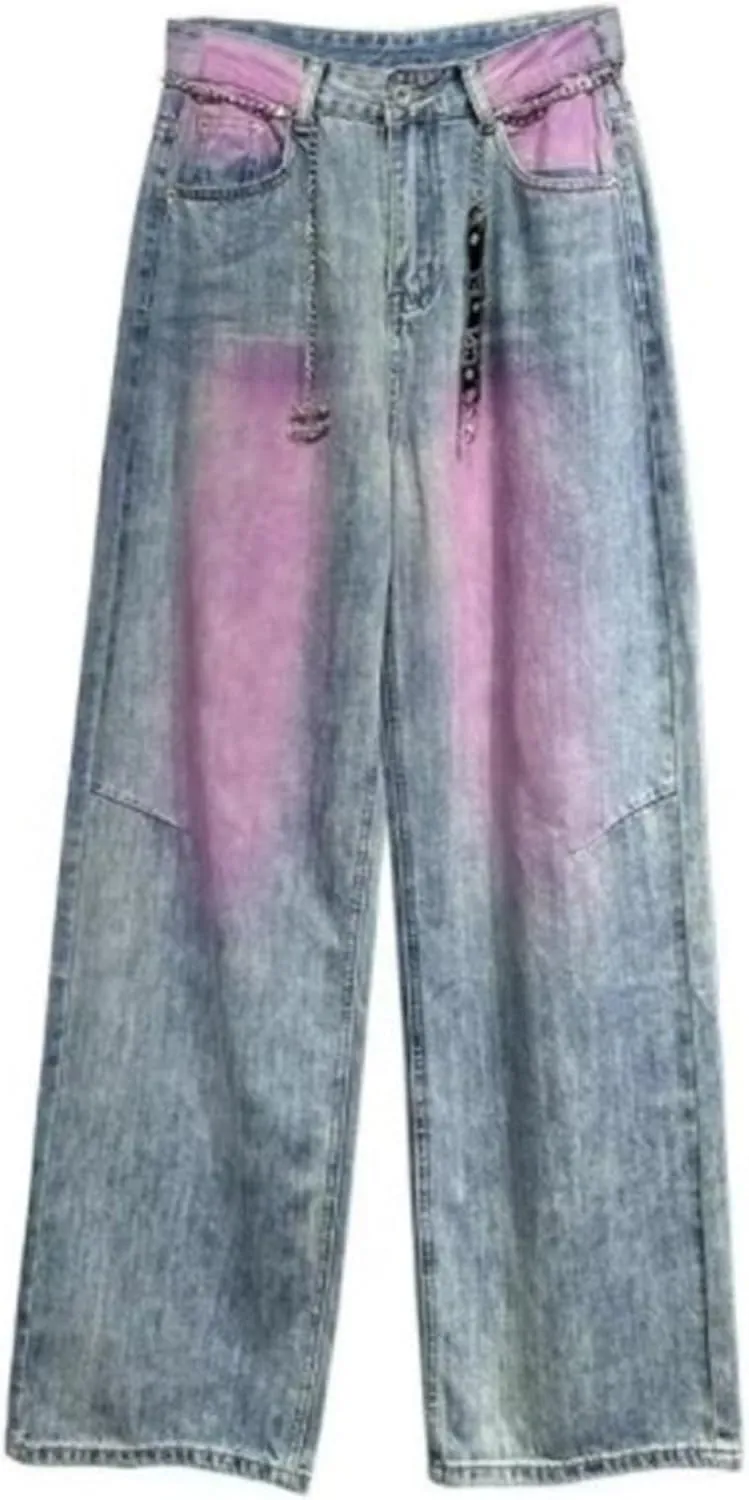 sdbrld Jeans for Women Baggy,Womens Mid Rise Jeans Wide Leg Loose Boyfriend Denim Harem Cropped Pant Vintage Barrel Jeans Y2k