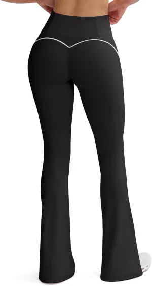SEASUM Flare Leggings for Women High Waisted Exposed Contour Stitching Bell Bottom Yoga Pants