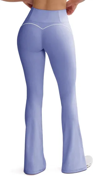 SEASUM Flare Leggings for Women High Waisted Exposed Contour Stitching Bell Bottom Yoga Pants