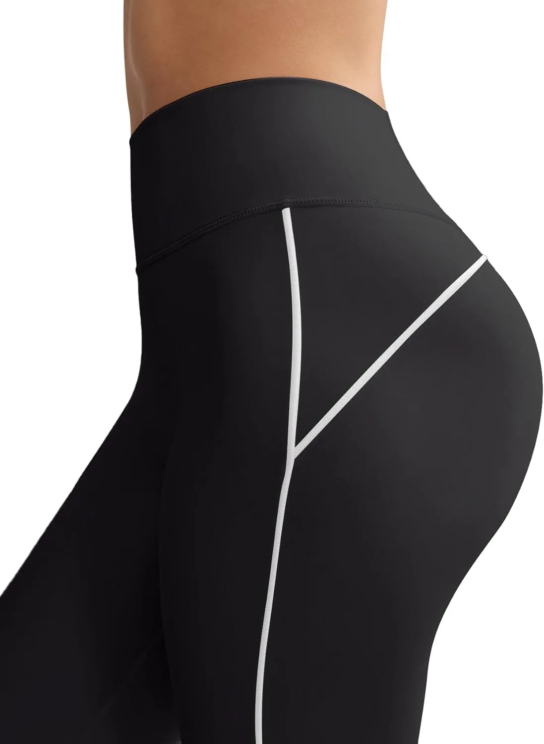 SEASUM Flare Leggings for Women High Waisted Exposed Contour Stitching Bell Bottom Yoga Pants