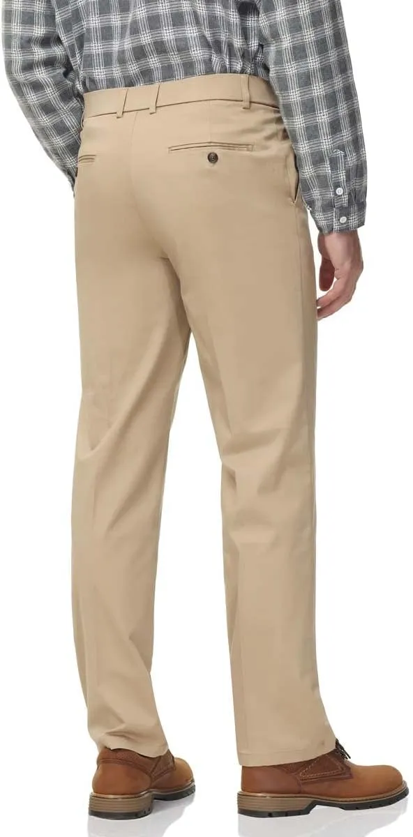 Soojun Men's Classic Fit Casual Stretch Khaki Pant Easy Flex Pants