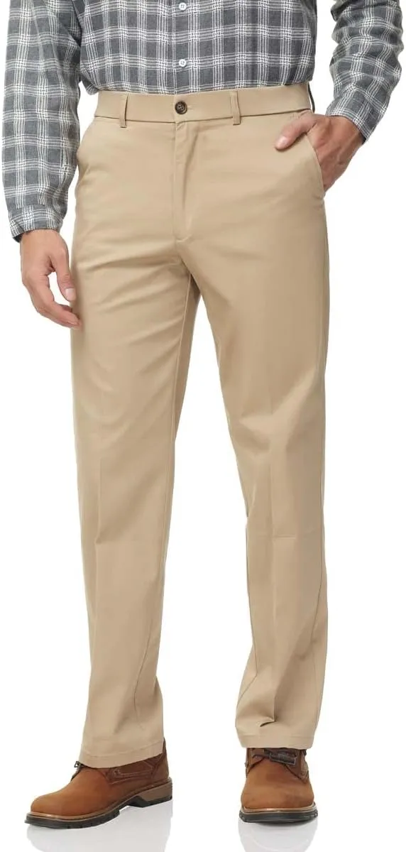 Soojun Men's Classic Fit Casual Stretch Khaki Pant Easy Flex Pants