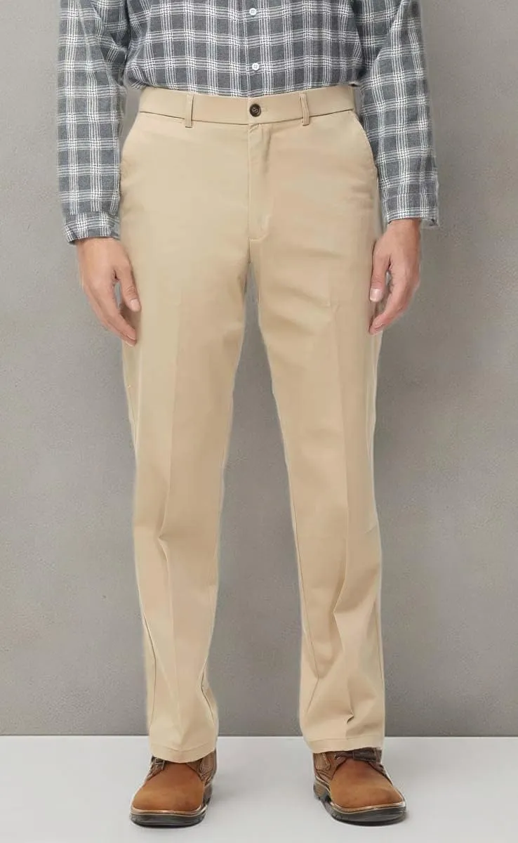 Soojun Men's Classic Fit Casual Stretch Khaki Pant Easy Flex Pants