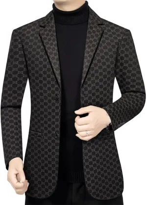 Spring Autumn Men Business Casual Suits Coats Fashion Brown Lightweight Slim Fit Blazers
