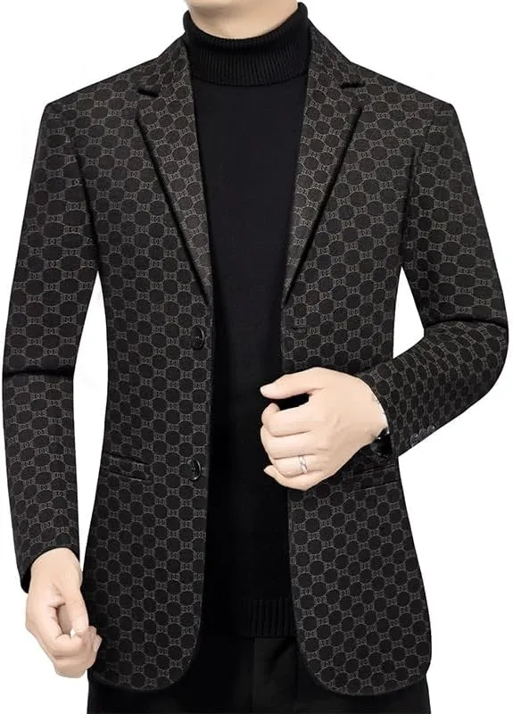 Spring Autumn Men Business Casual Suits Coats Fashion Brown Lightweight Slim Fit Blazers