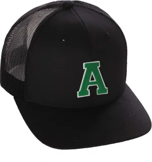 Structured Trucker Mesh Hat Custom Colors Letter A Initial Baseball Mid Profile