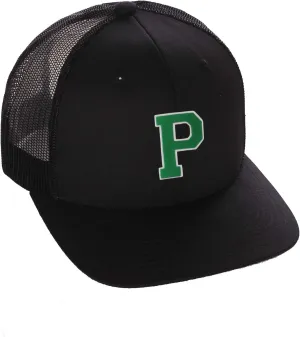 Structured Trucker Mesh Hat Custom Colors Letter P Initial Baseball Mid Profile