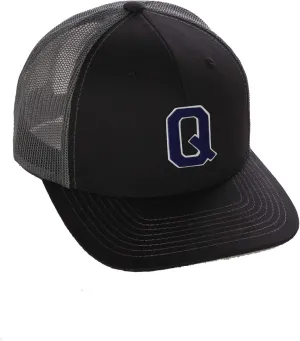 Structured Trucker Mesh Hat Custom Colors Letter Q Initial Baseball Mid Profile