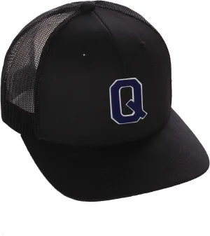 Structured Trucker Mesh Hat Custom Colors Letter Q Initial Baseball Mid Profile