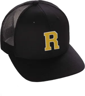 Structured Trucker Mesh Hat Custom Colors Letter R Initial Baseball Mid Profile