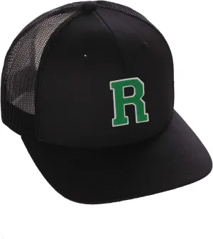 Structured Trucker Mesh Hat Custom Colors Letter R Initial Baseball Mid Profile