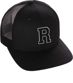 Structured Trucker Mesh Hat Custom Colors Letter R Initial Baseball Mid Profile
