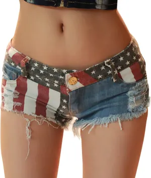 Summer Jean Shorts for Women Sexy High Waisted Ripped Destroyed Frayed Raw Hem Denim Shorts with Pockets