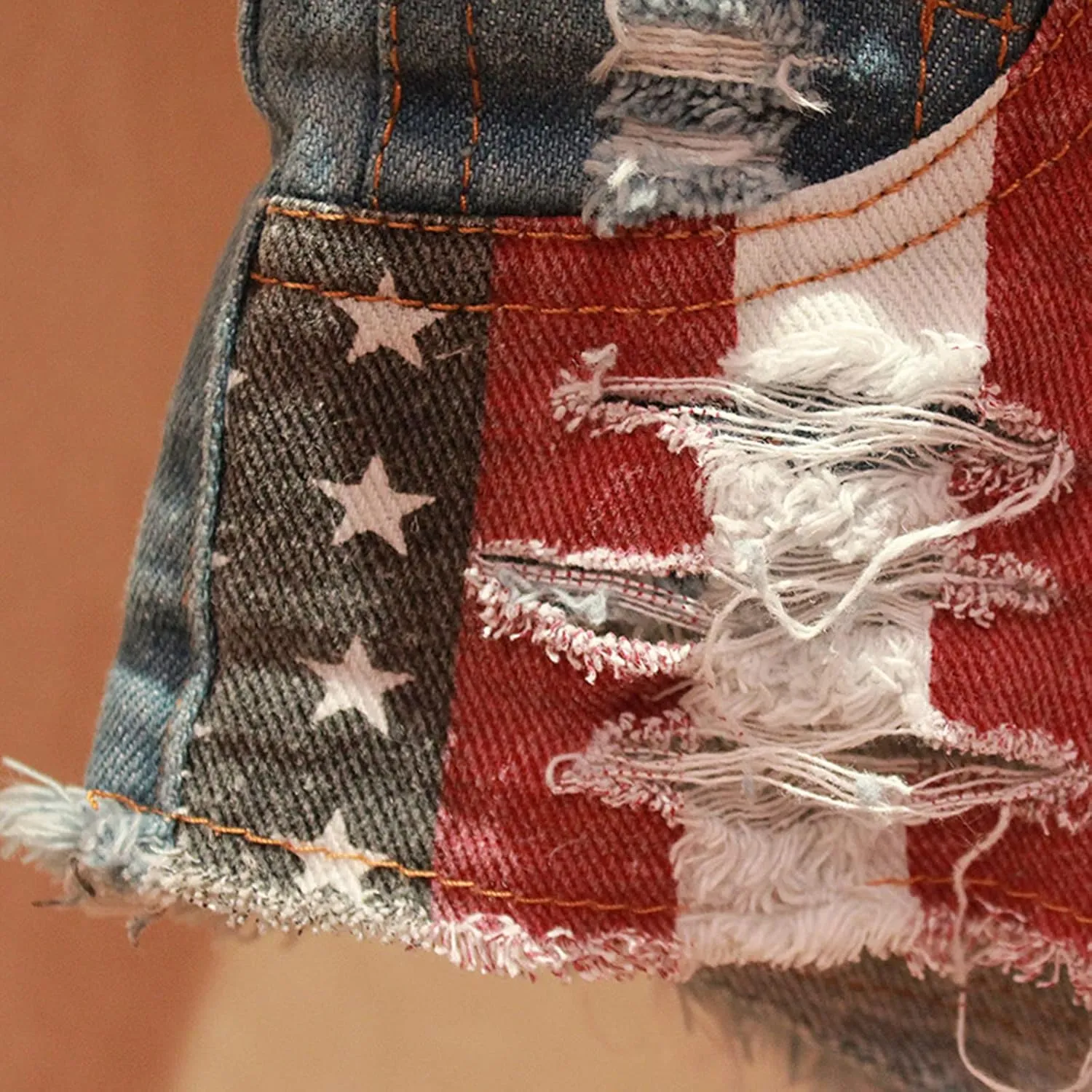 Summer Jean Shorts for Women Sexy High Waisted Ripped Destroyed Frayed Raw Hem Denim Shorts with Pockets