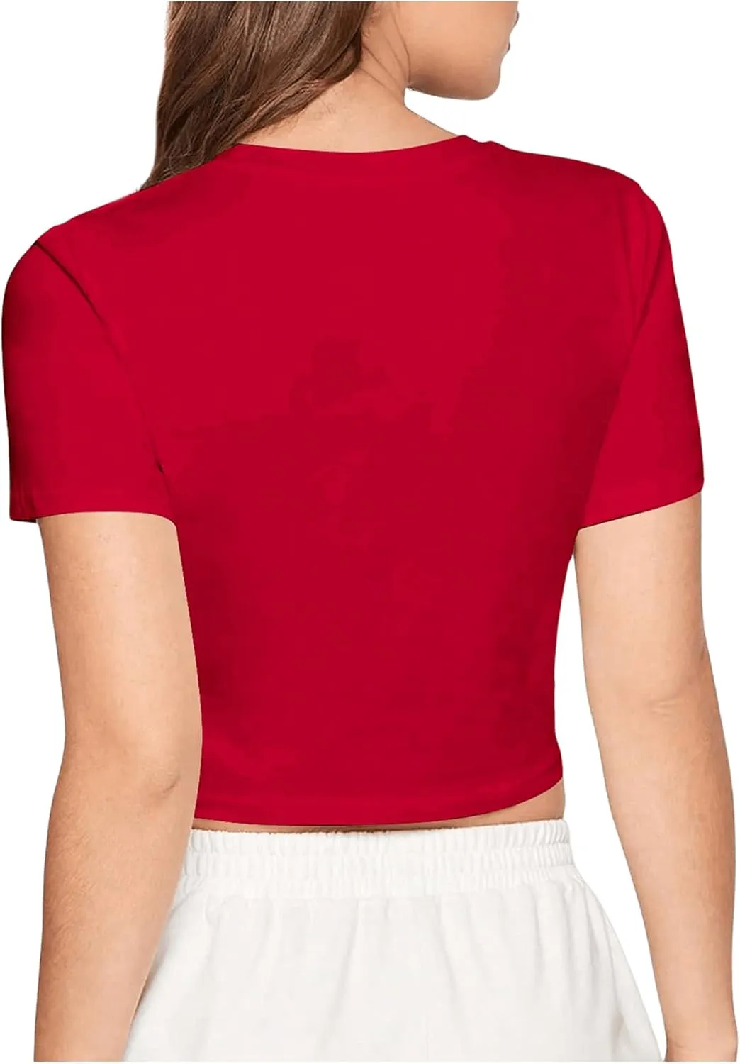 SweatyRocks Women's Casual Short Sleeve Crew Neck Basic Crop Top T Shirts
