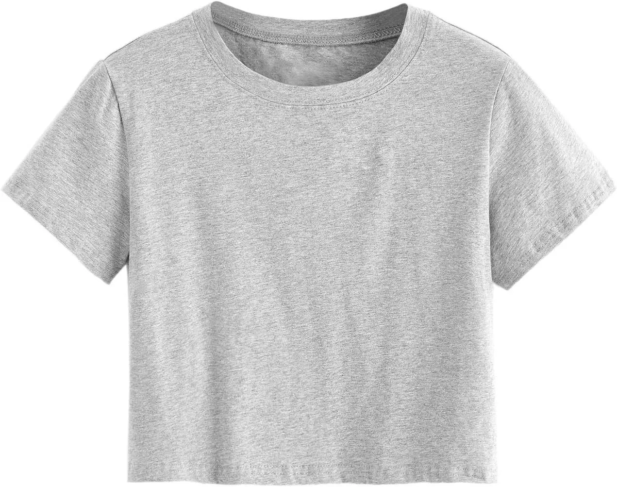 SweatyRocks Women's Casual Short Sleeve Crew Neck Basic Crop Top T Shirts