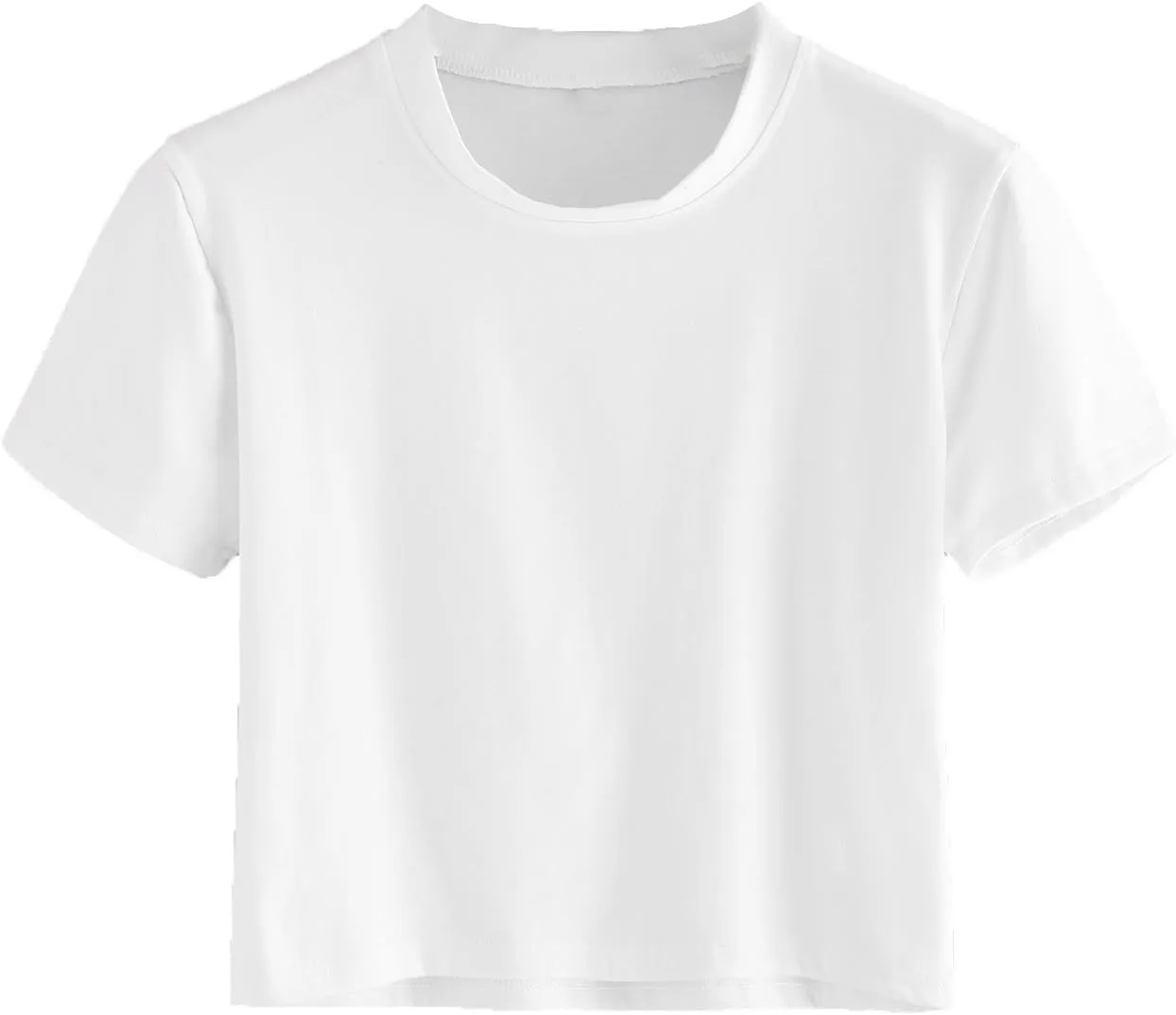 SweatyRocks Women's Casual Short Sleeve Crew Neck Basic Crop Top T Shirts