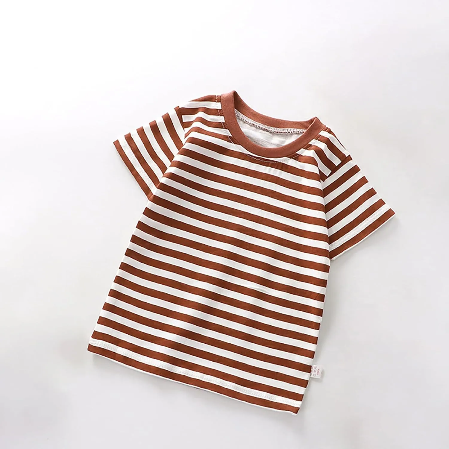 Toddler Boys Girls Striped T Shirts Short Sleeve Cotton Tops for Kids Crewneck Color Block Loose Fit Boys' Clothing Sets