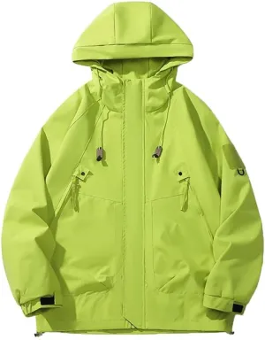 Unisex Autumn Soft Shell Outdoor Hooded Jackets Men Hiking Travel Coats Repellent Rain