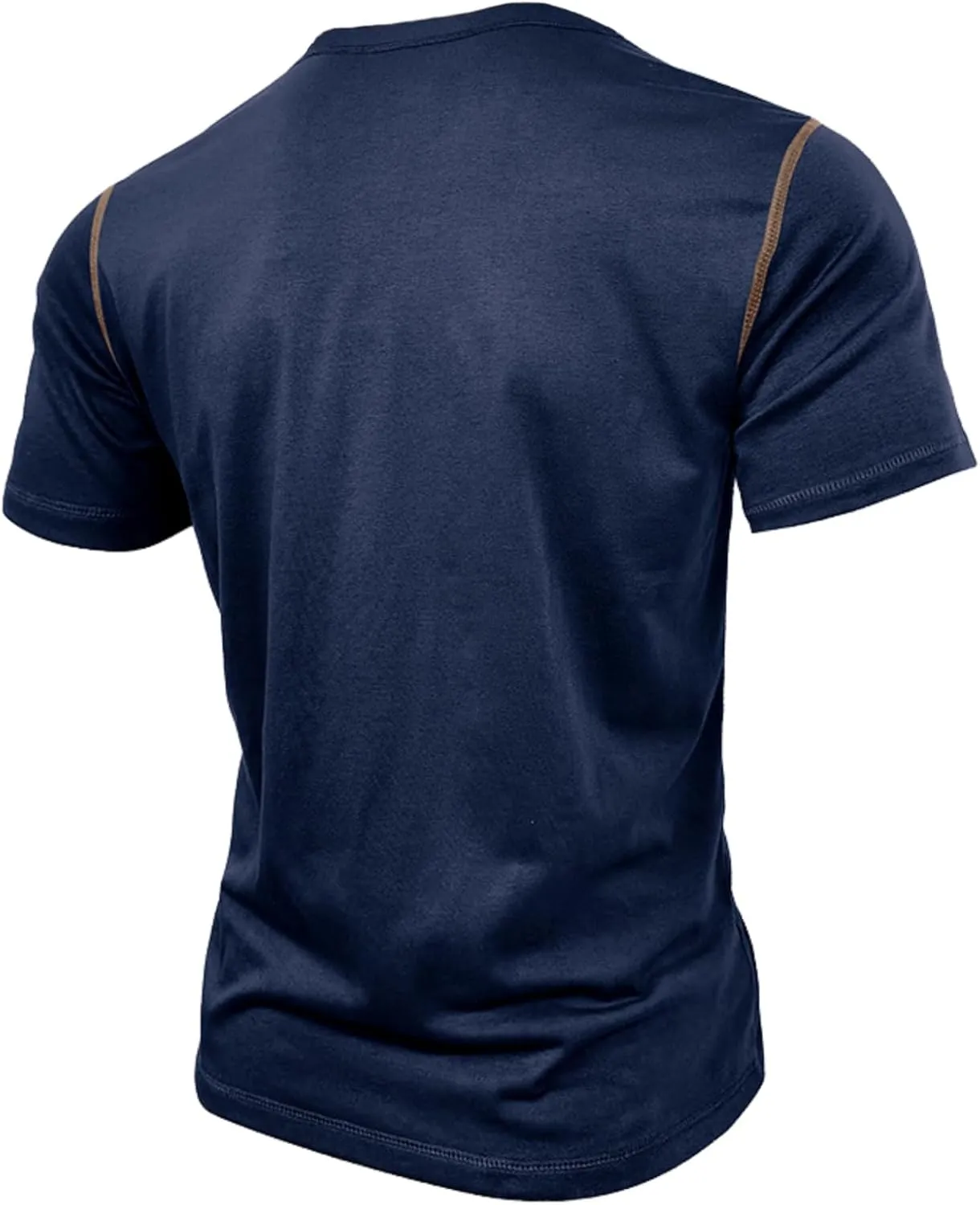 UOUA Men's Henley Shirts Short Sleeve Casual T-Shirts Cotton Basic Tops