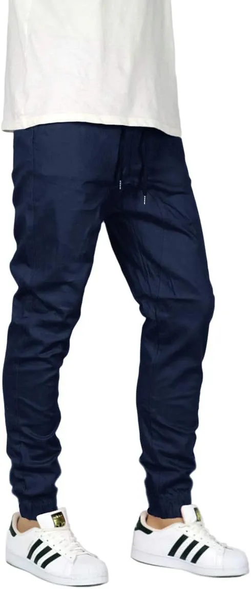 URBANJ Men's Elastic Waist Skinny Chino Jogger Pants