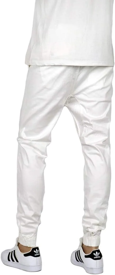 URBANJ Men's Elastic Waist Skinny Chino Jogger Pants