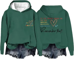 Valentines Hoodie for Women You Are Enough Hoodie to the Person Behind Me Hoodie Pullover Sweatshirts Y2k Tops