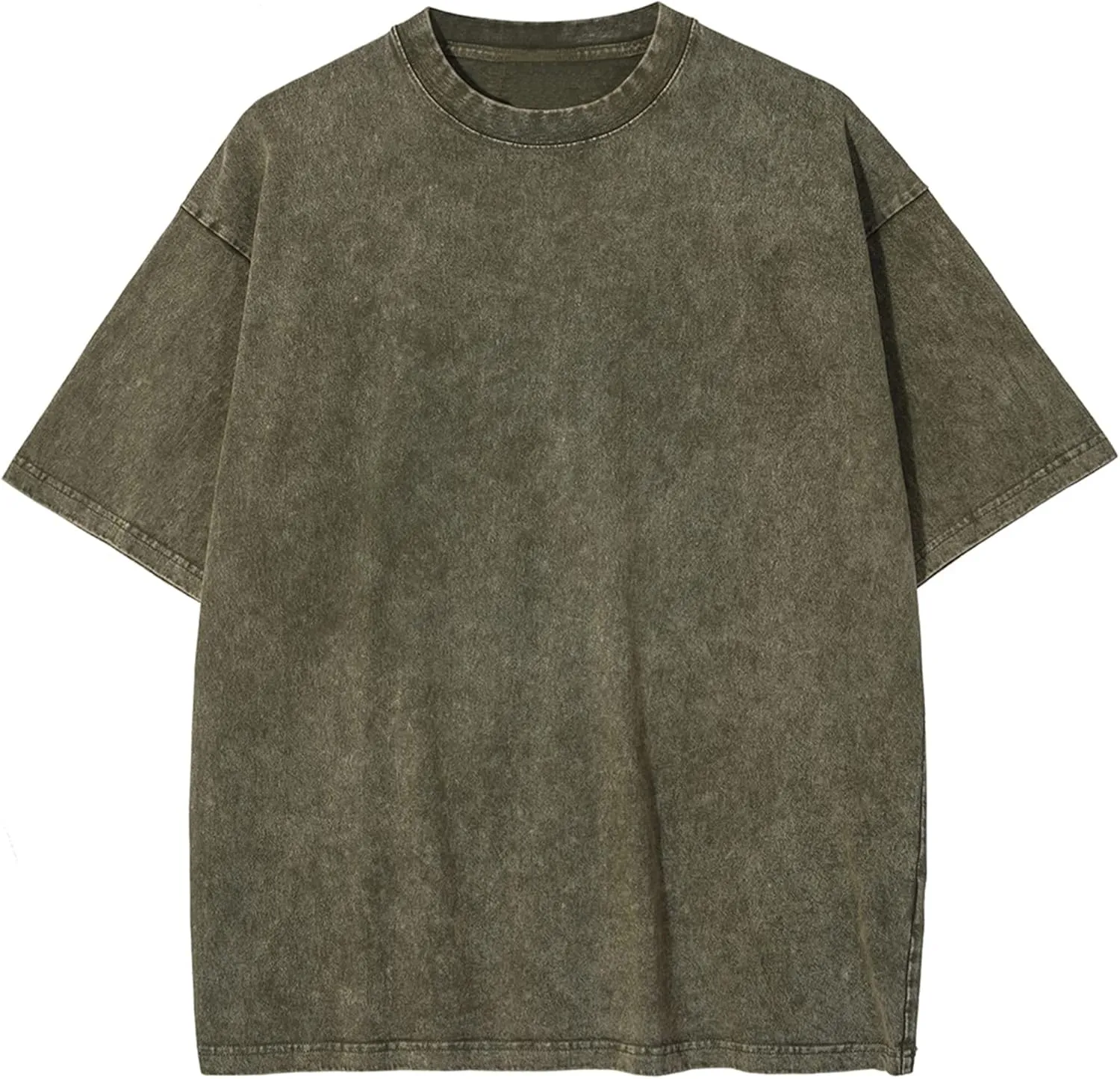 Vamtac Men's Oversized T Shirts Vintage Half Sleeves Cotton Casual Baggy Basic Tees Summer Solid Loose Tops Unisex