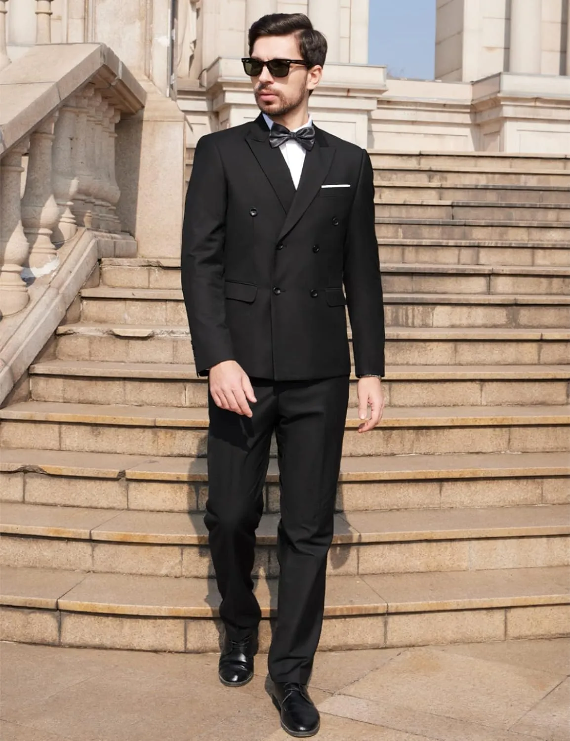 WEEN CHARM Men's Suits Slim Fit 2 Piece Two Button Blazer Wedding Prom Tuxedo Single Breasted Jacket Pants Set