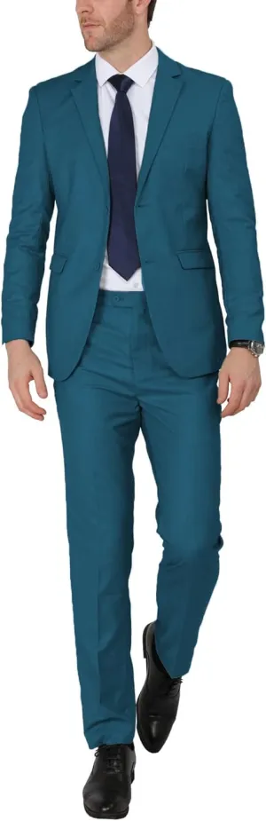 WEEN CHARM Men's Suits Slim Fit 2 Piece Two Button Blazer Wedding Prom Tuxedo Single Breasted Jacket Pants Set